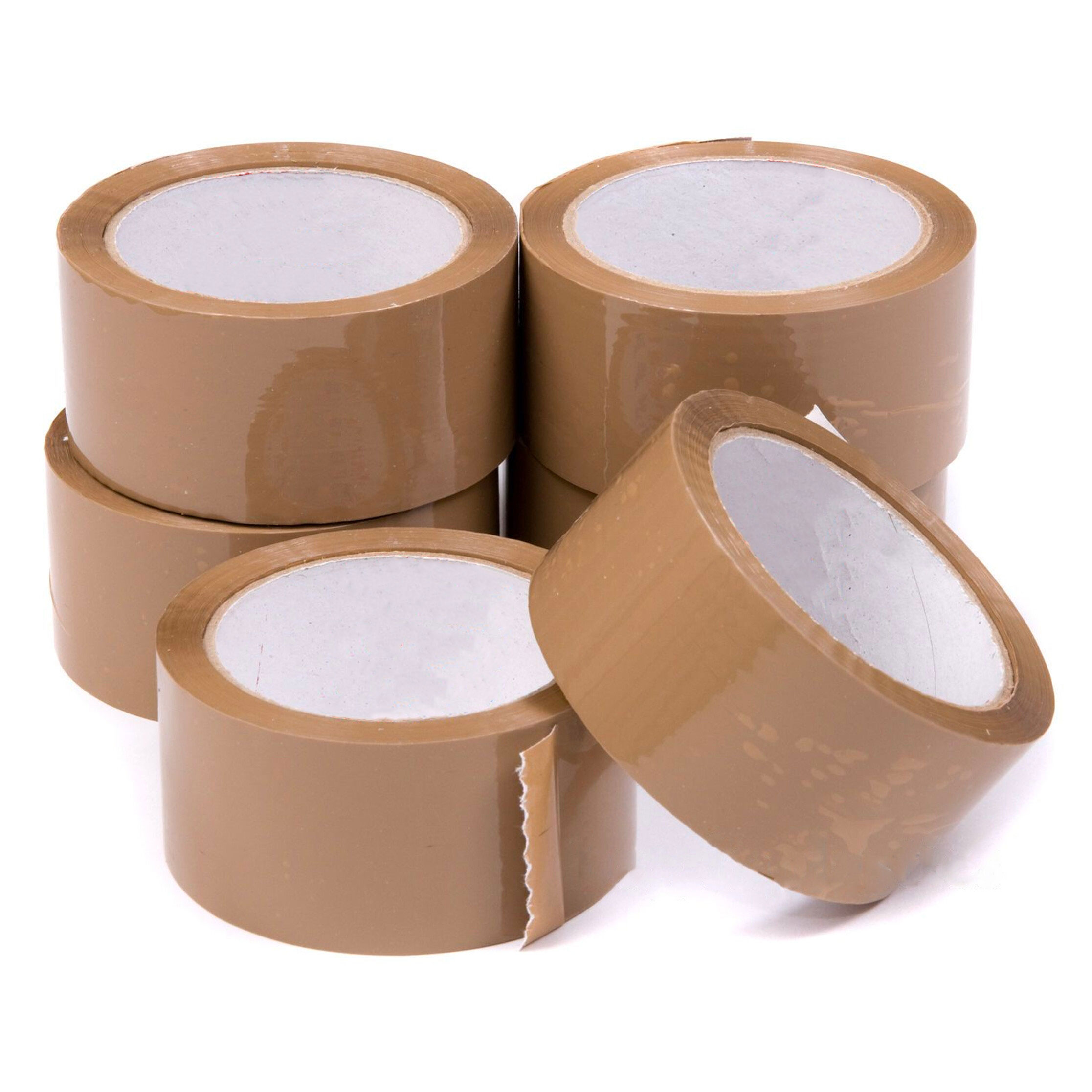 6 Rolls Of Strong Brown Packing Parcel Tape 48mm x 66M 