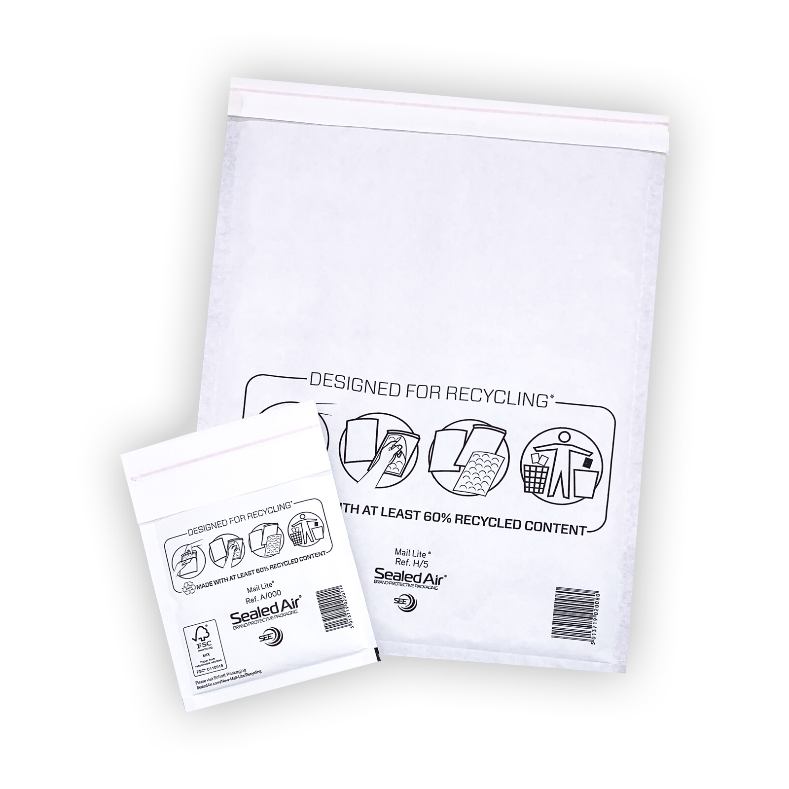 100 Mail Lite White Mailing Padded Postal Bags H/5 270MM X 360MM Envelopes 