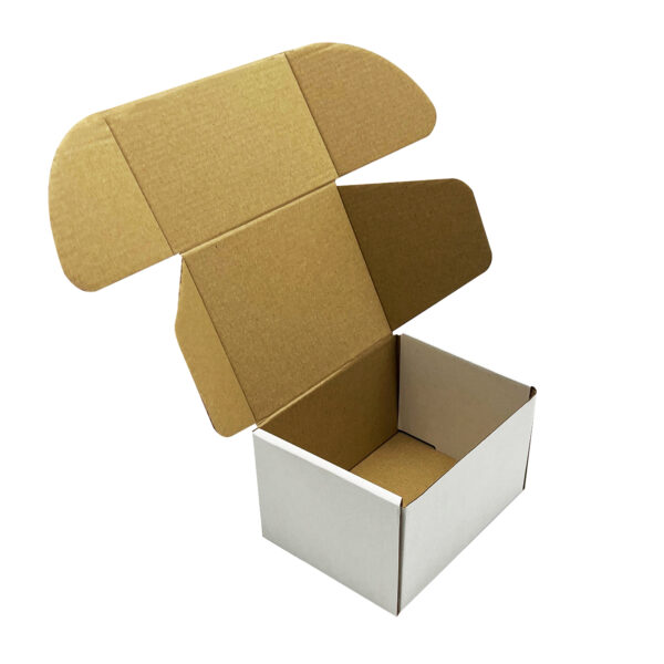 125 x 100 x 80mm White Postal Boxes With Open Lid